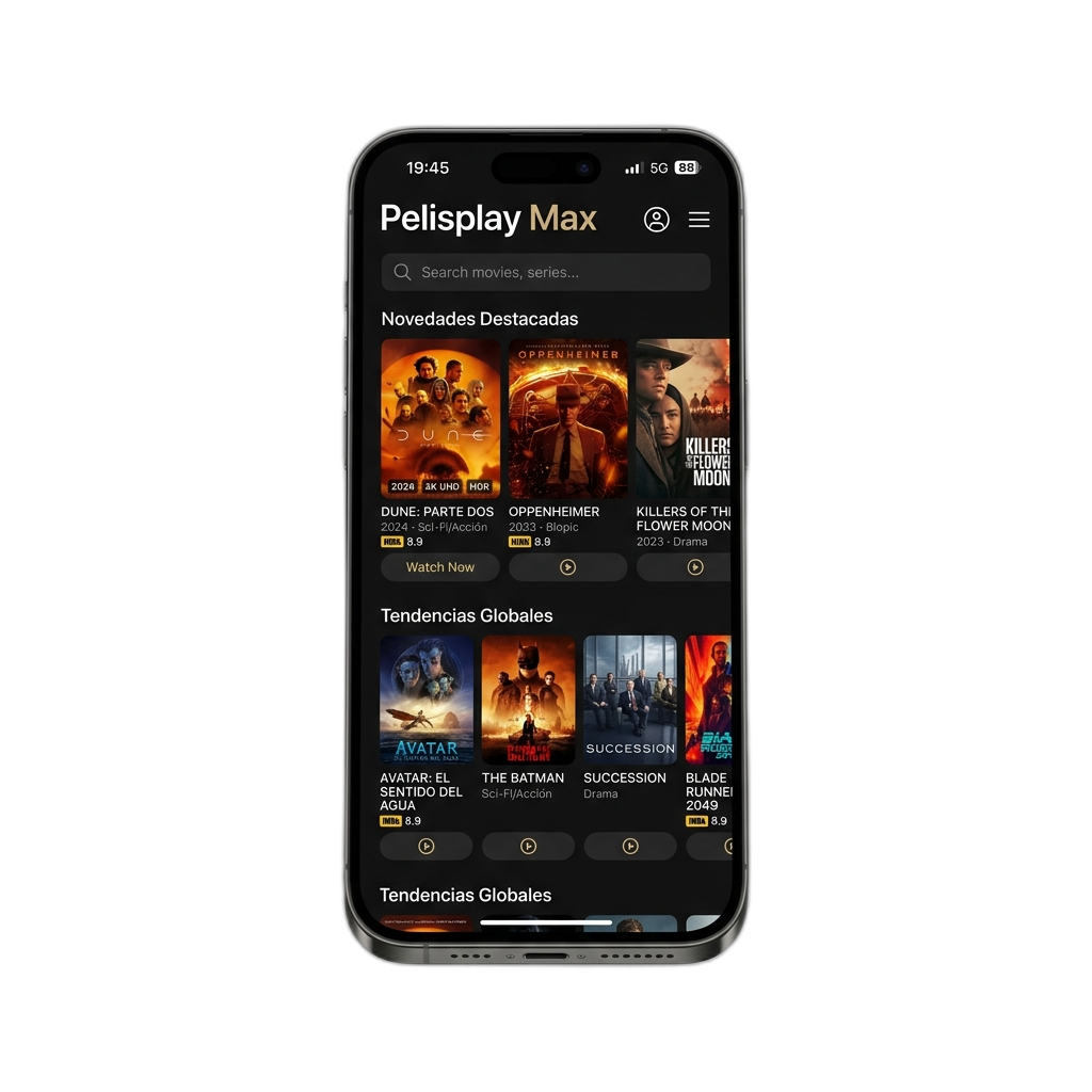 Pelisplay Max App Interface